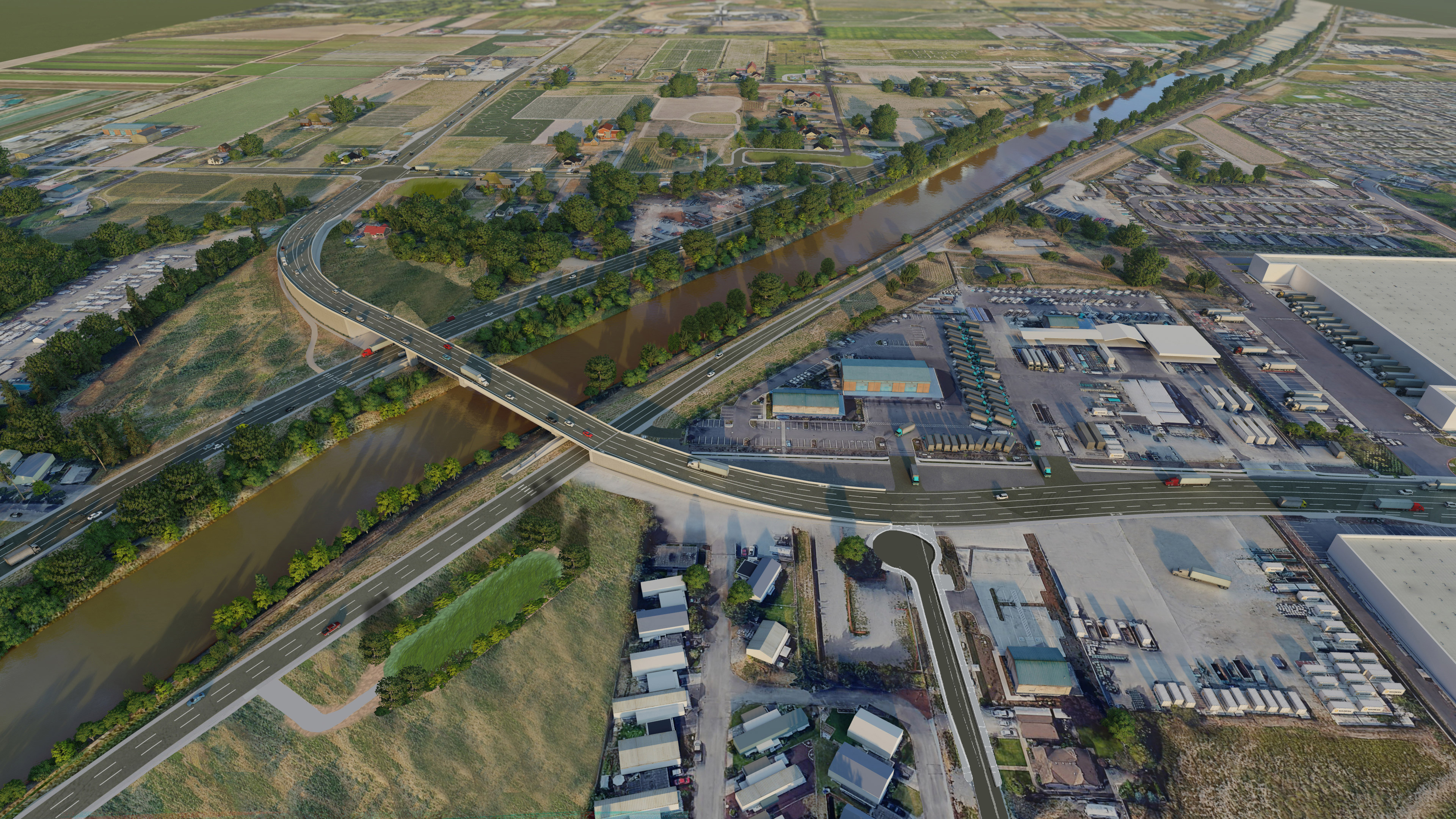 Digital rendering of the future bridge over the Puyallup River.