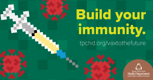 Build your immunity TPCHD graphic of a vaccine